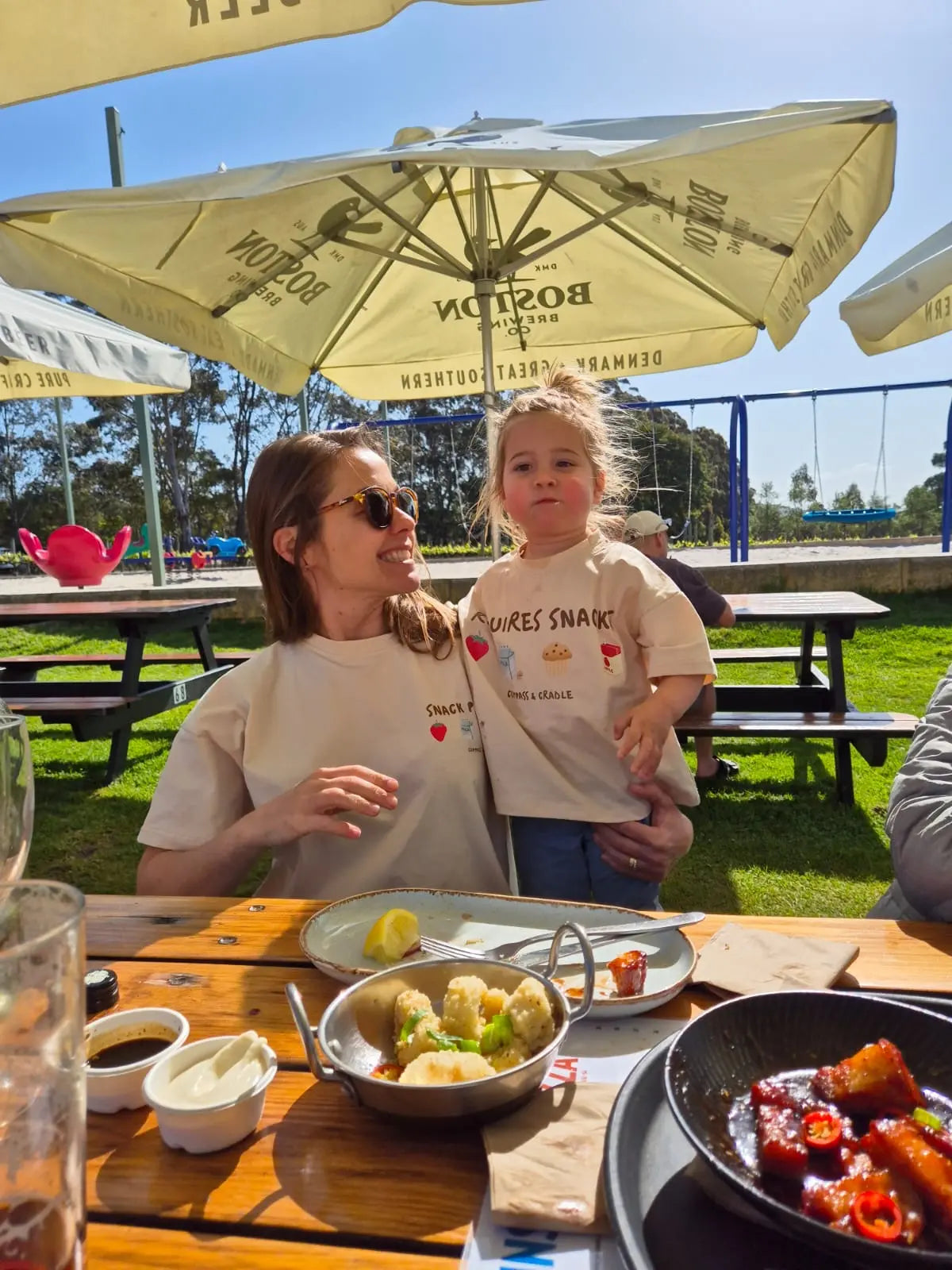 Snack Provider Adult Tee | Matching Family T-shirts Sandy Beige Compass & Cradle