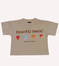 Requires Snacks Kids Summer Tee | Matching Family T-shirts Sandy Beige Compass & Cradle