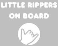 Family Baby Car Sticker Text 'LITTLE RIPPERS ON BOARD' in Australia