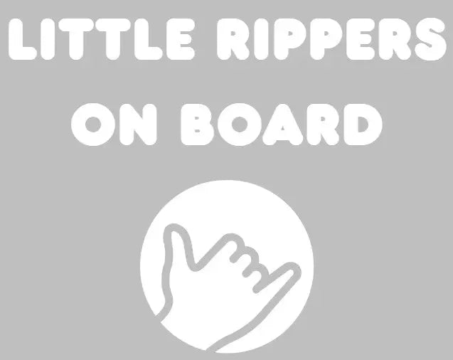 Family Baby Car Sticker Text 'LITTLE RIPPERS ON BOARD' in Australia