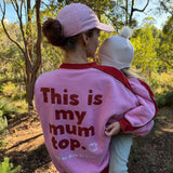 The "Mum Top" Oversized Fleece Pullover – Pink