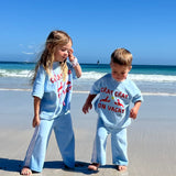 Cray Cray on Vacay | Kids Terry Toweling T-Shirt & Pants | Sky Blue