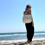 Cray Cray on Vacay | Oversized Lobster/Crayfish Tote Beach Bag Beige Compass & Cradle