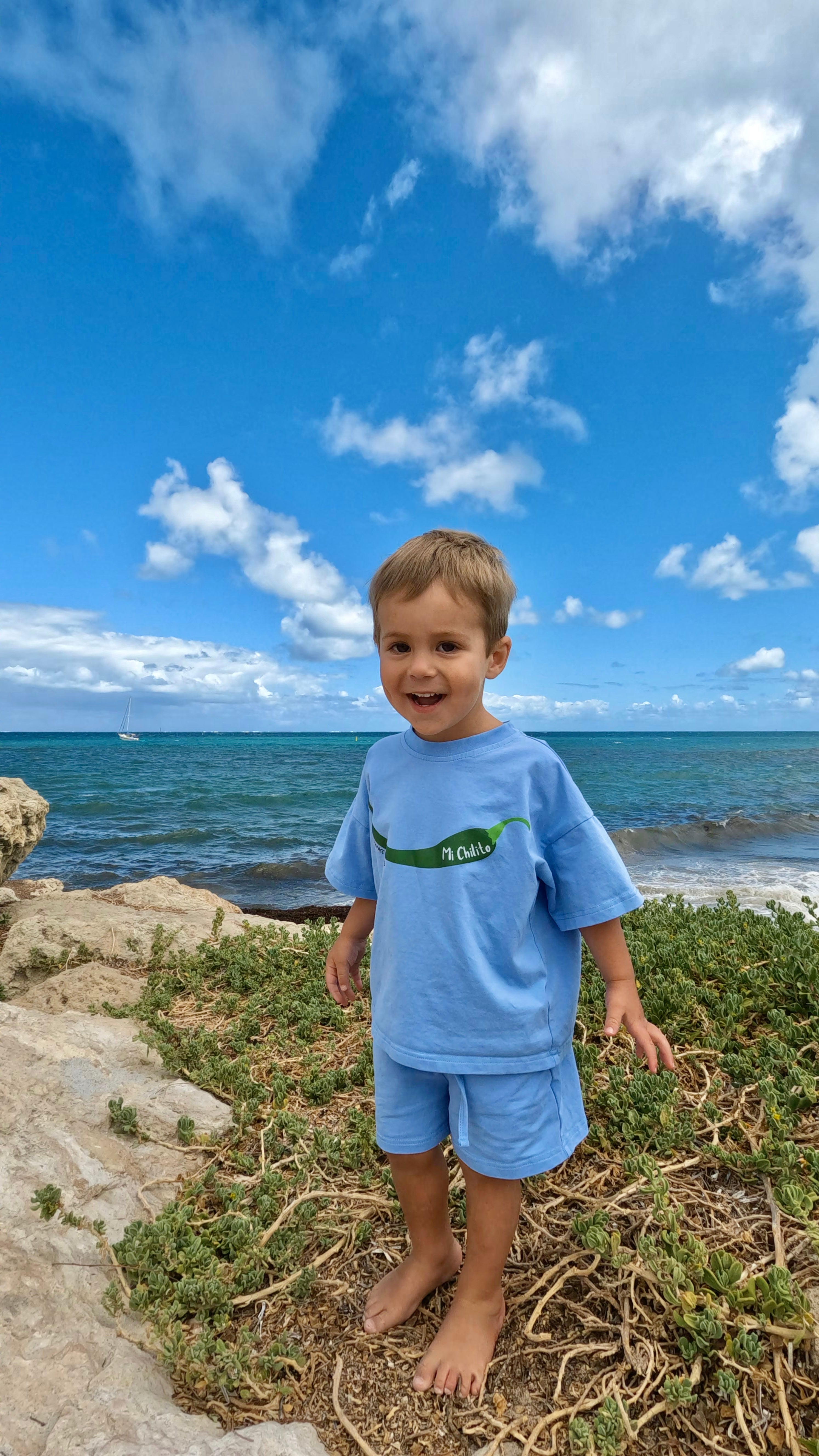 Mi Chilito Kids Shirt & Shorts Set | Blue | Matching family outfits Australia - Compass & Cradle