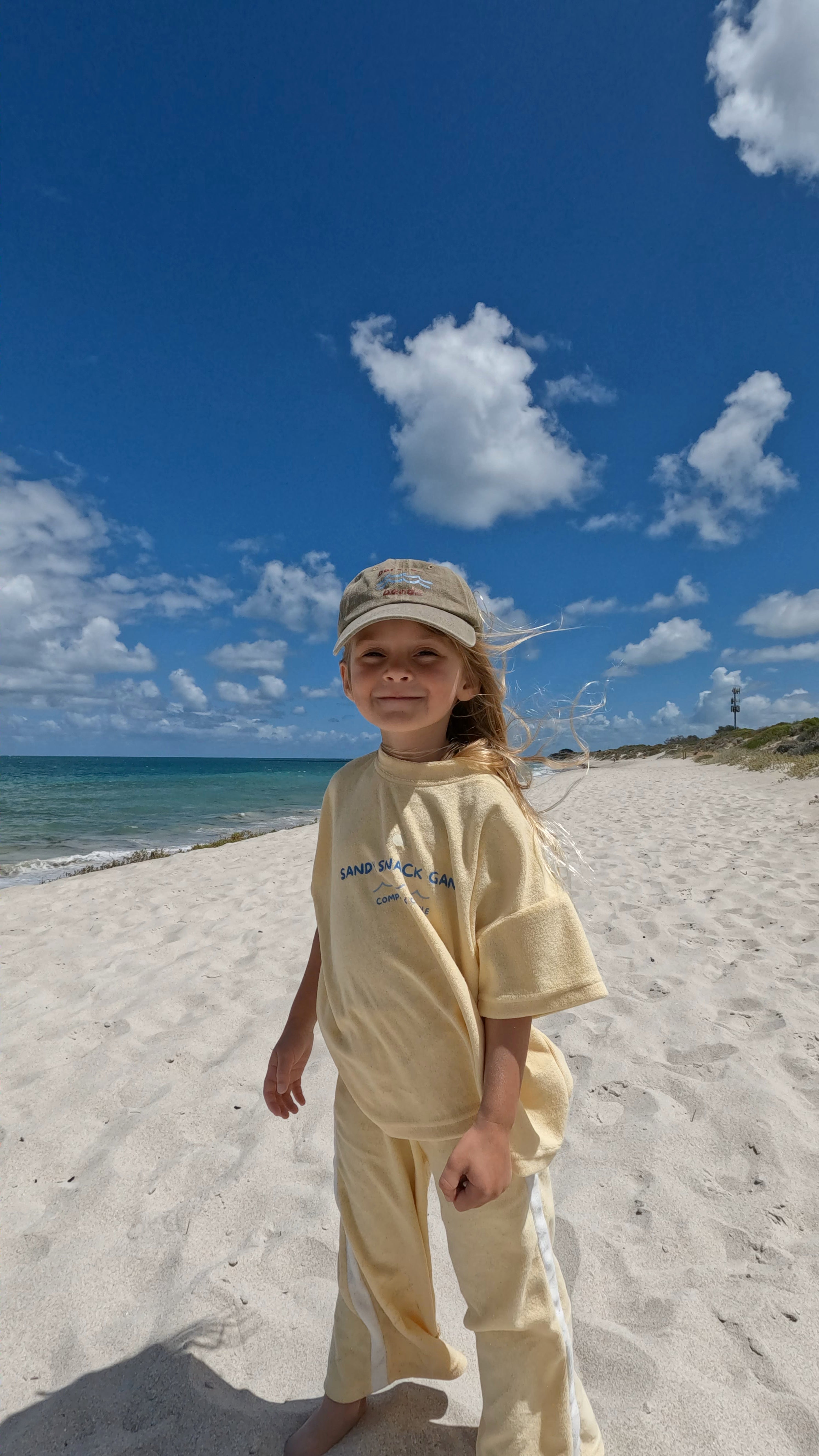 Sandy Snack Gang Kids Terry Towelling Set | Butter Yellow | Premium Kids Wear Australia - Compass & Cradle