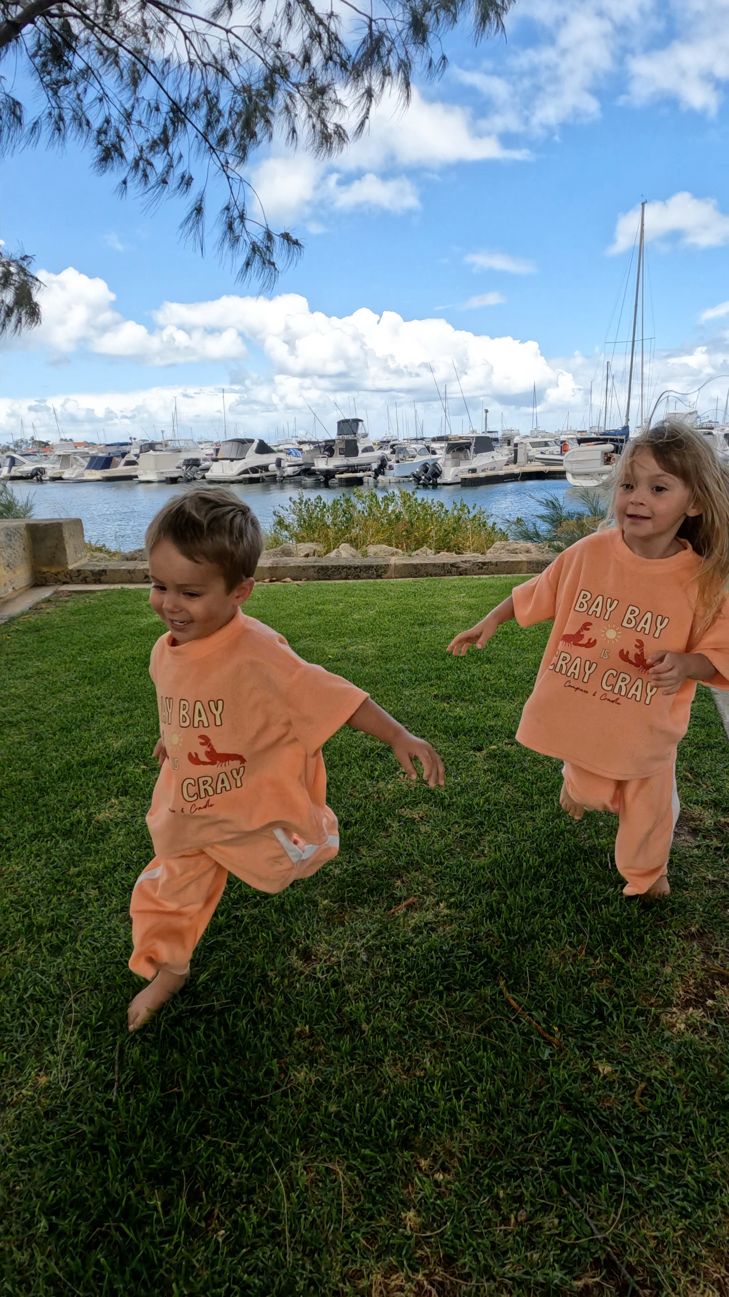Bay Bay Is Cray Cray Kids Terry Towelling Set | Coral | Premium Kids Wear Australia - Compass & Cradle
