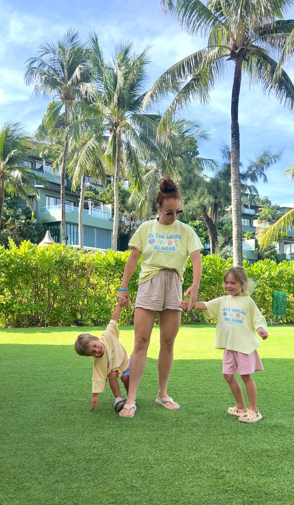 Let's Explore Por Favor |  Lemon Yellow | Terry Towelling Set| Premium Kids Wear - Compass & Cradle