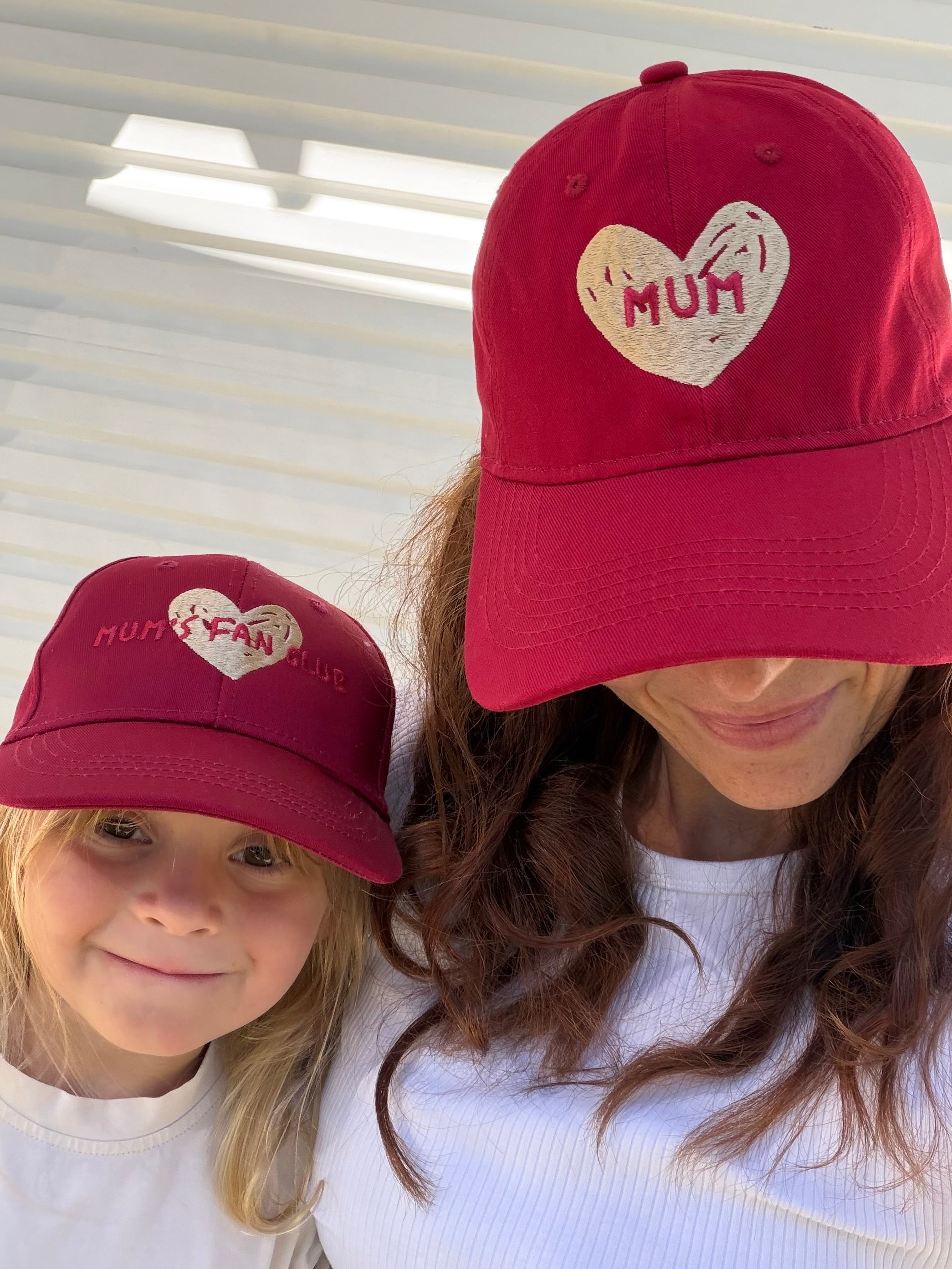 Kids’ Hat | Mum’s Fan Club | Maroon - Compass & Cradle