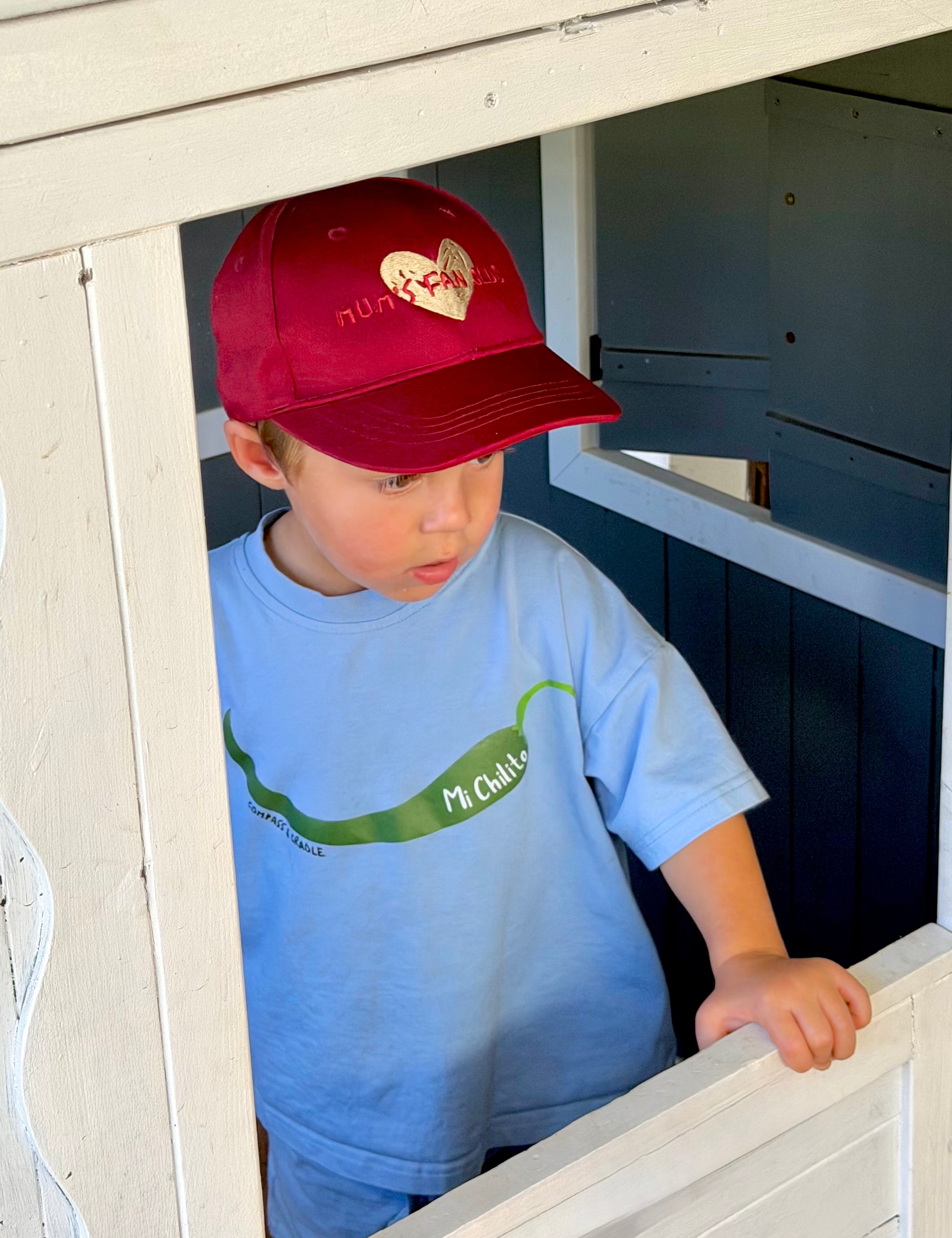 Kids’ Hat | Mum’s Fan Club | Maroon - Compass & Cradle