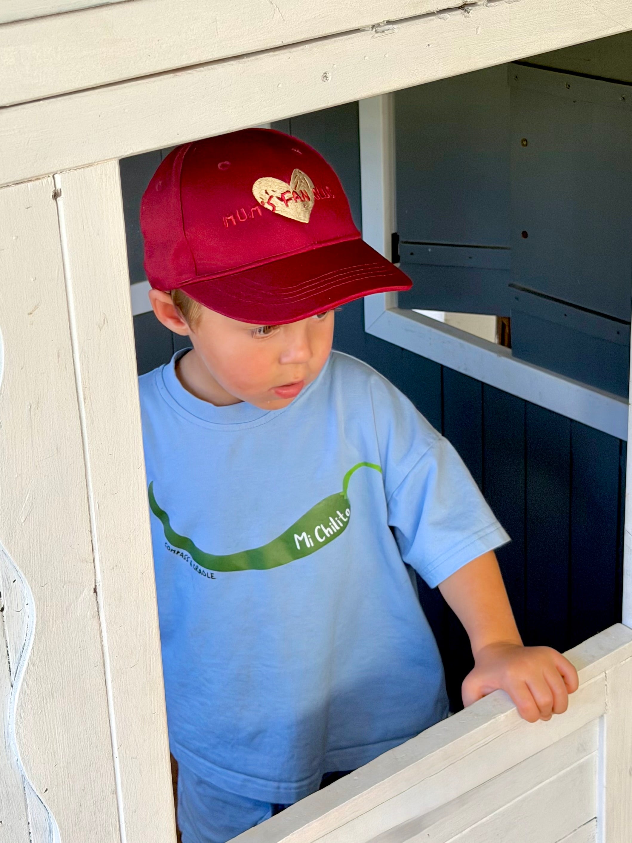 Kids’ Hat | Mum’s Fan Club | Maroon - Compass & Cradle