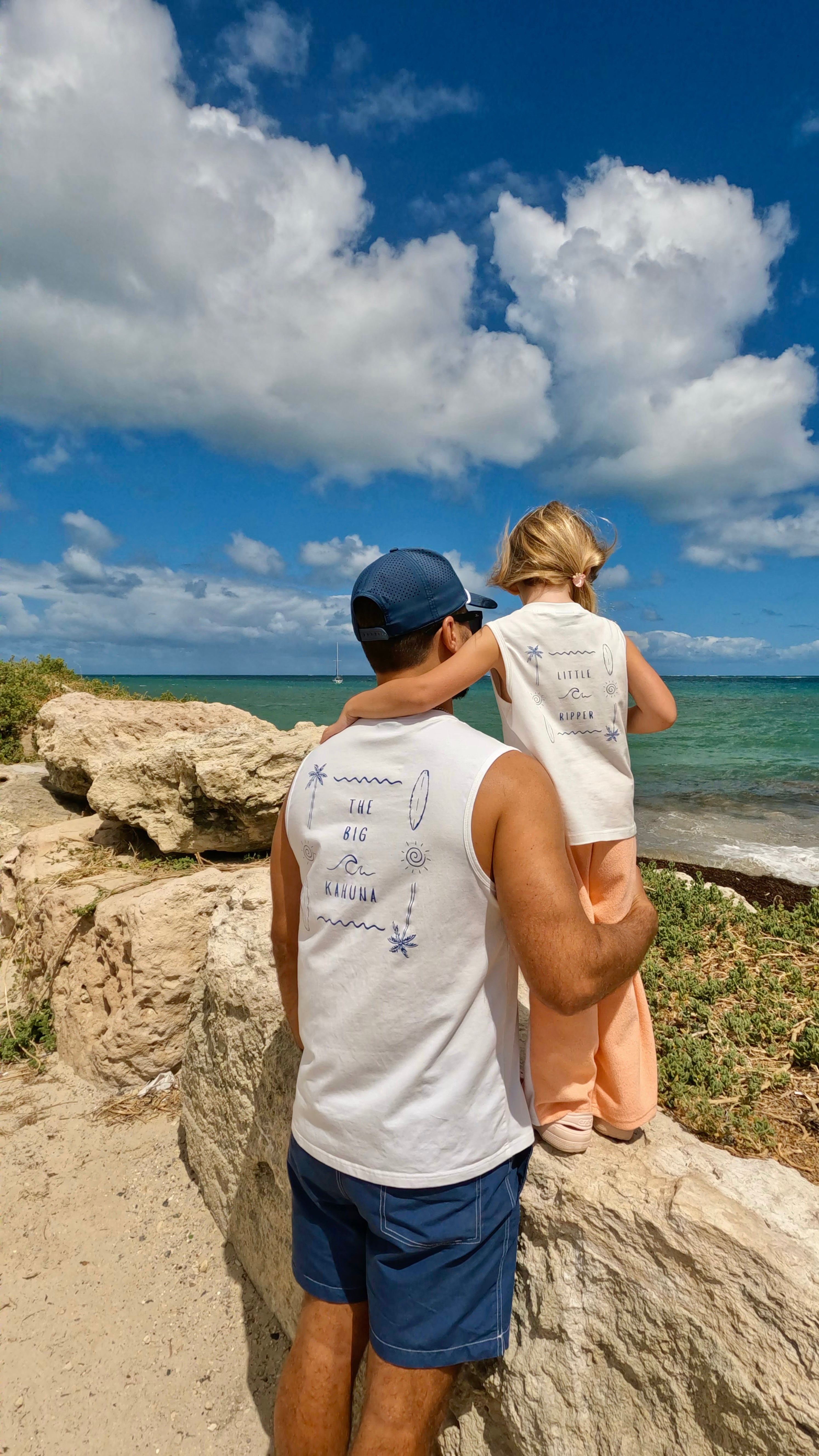 Little Ripper Kids Tank Top | White | Matching Son and Dad - Compass & Cradle