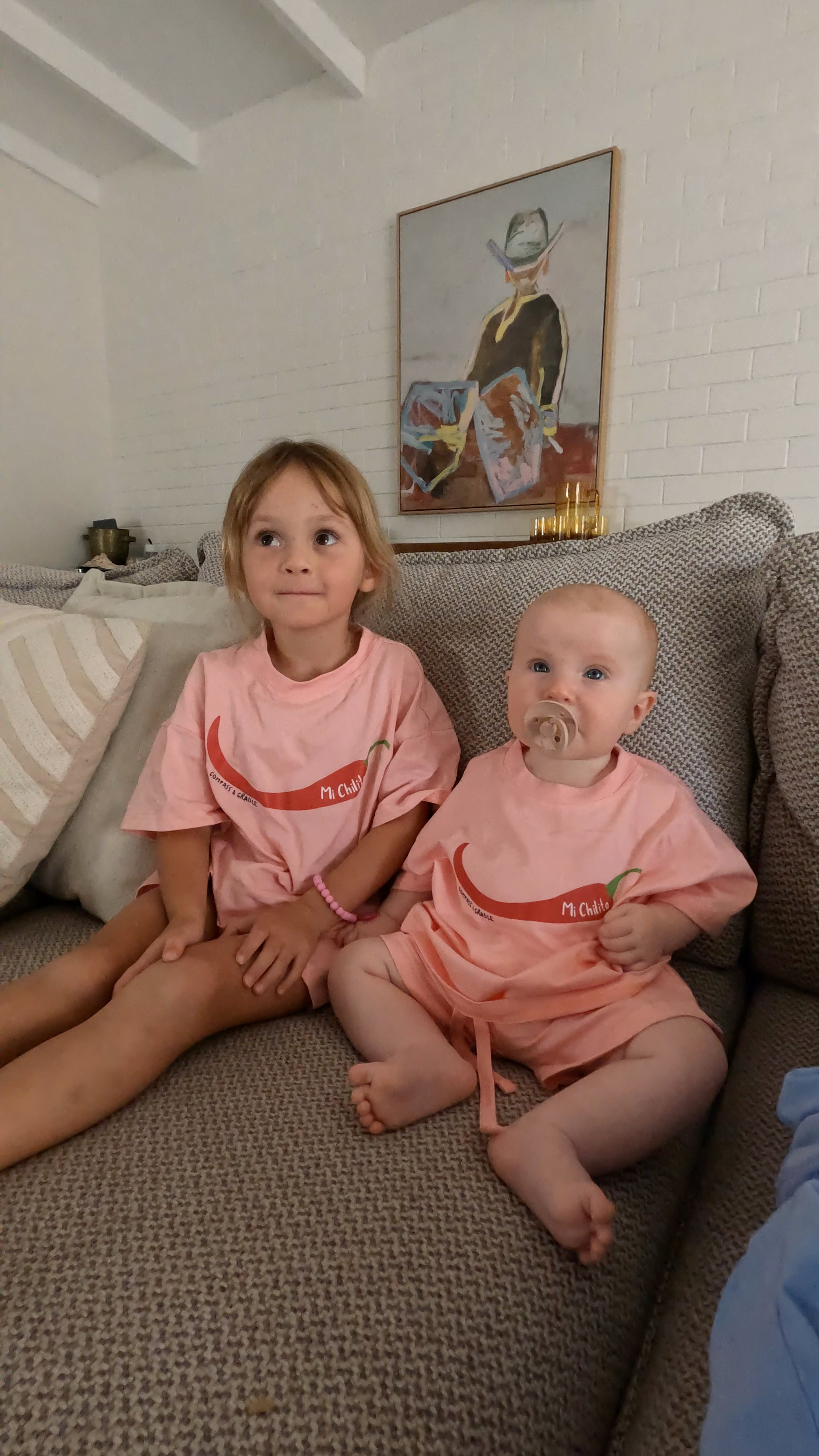 Mi Chilito Kids Shirt & Shorts Set Pink | Matching family outfits Australia - Compass & Cradle