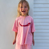 Mi Chilito Kids Shirt & Shorts Set Pink | Matching family outfits Australia - Compass & Cradle