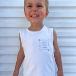 Little Ripper Kids Tank Top | White | Matching Son and Dad - Compass & Cradle