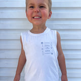 Little Ripper Kids Tank Top | White | Matching Son and Dad - Compass & Cradle