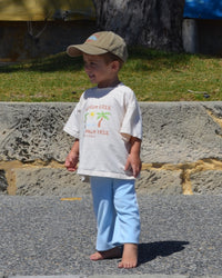 Kids summer shirt with ‘Tantrum Free Near a Palm Tree’ logo