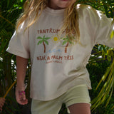 Tantrum Free Near a Palm Tree Kids summer T-shirt Beige Compass & Cradle
