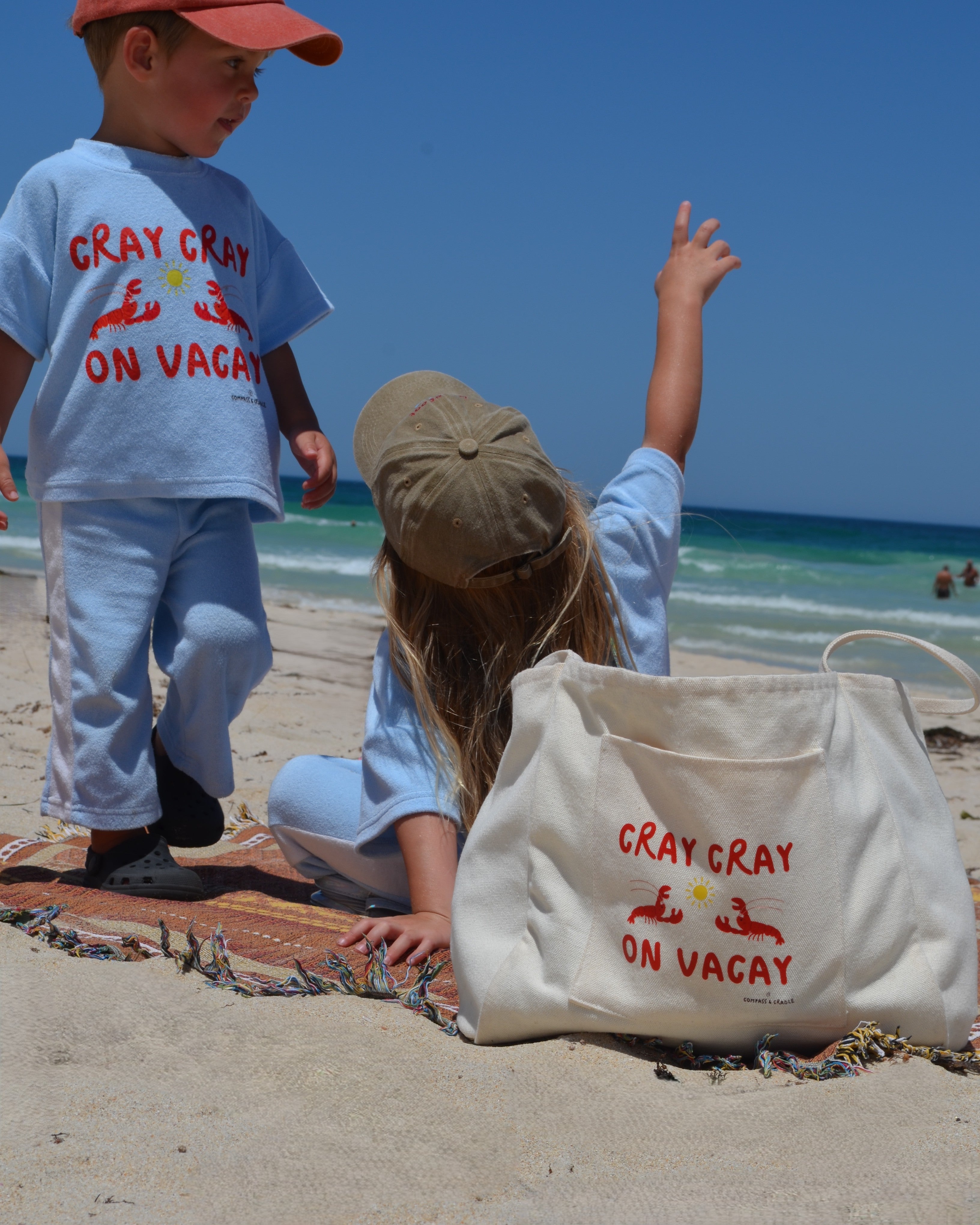cray cray on vacay oversized beach bag tote with pockets Australia 