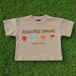 Requires Snacks Kids Summer Tee | Matching Family T-shirts Sandy Beige Compass & Cradle