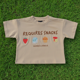 Requires Snacks Kids Summer Tee | Matching Family T-shirts Sandy Beige Compass & Cradle