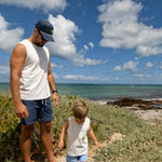 Big Kahuna Men’s White Tank Top | Matching Son and Dad Top - Compass & Cradle