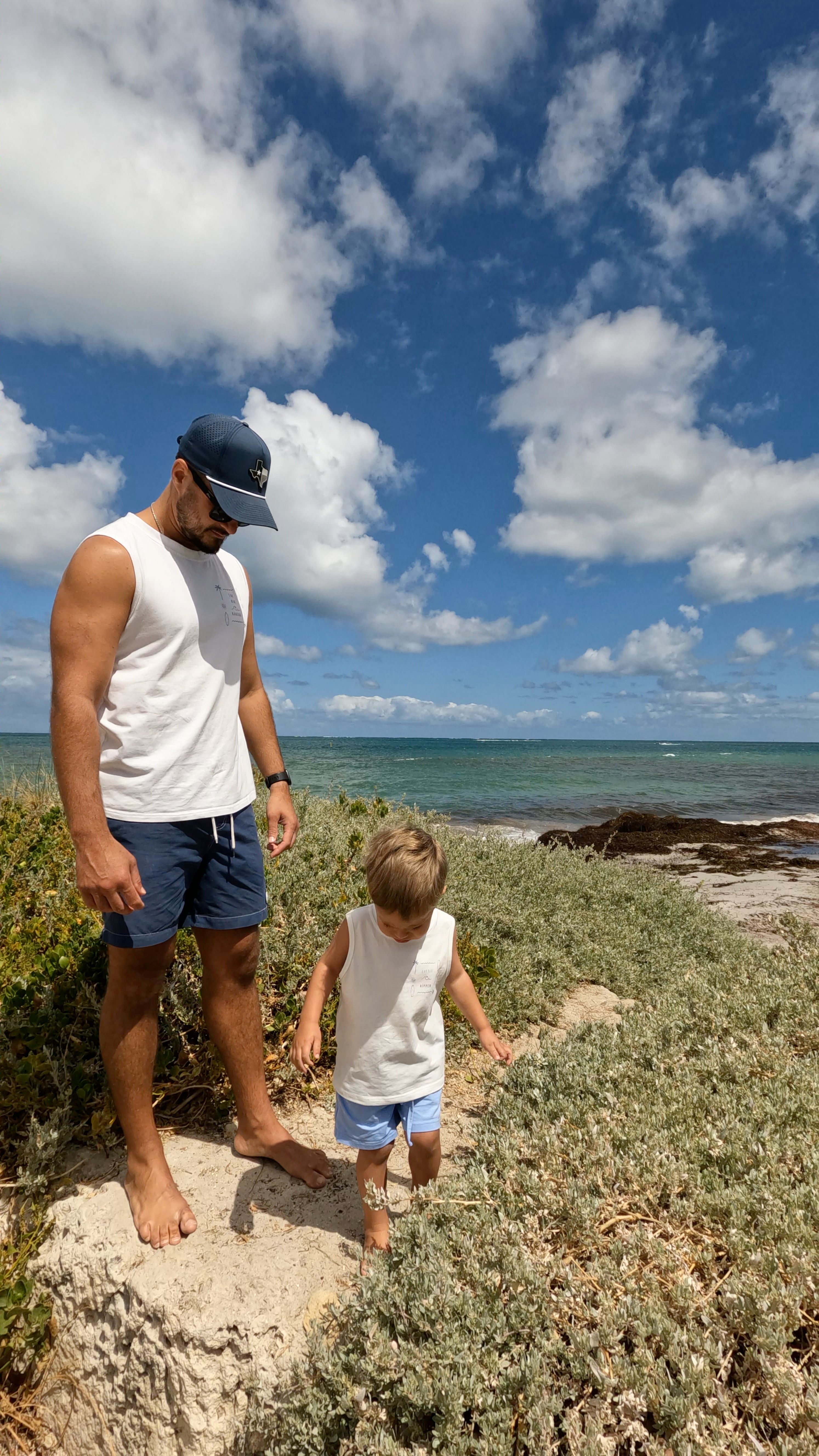 Big Kahuna Men’s White Tank Top | Matching Son and Dad Top - Compass & Cradle