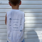 Little Ripper Kids Tank Top | White | Matching Son and Dad - Compass & Cradle