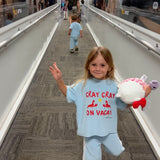 Cray Cray on Vacay | Kids Terry Toweling T-Shirt & Pants | Sky Blue