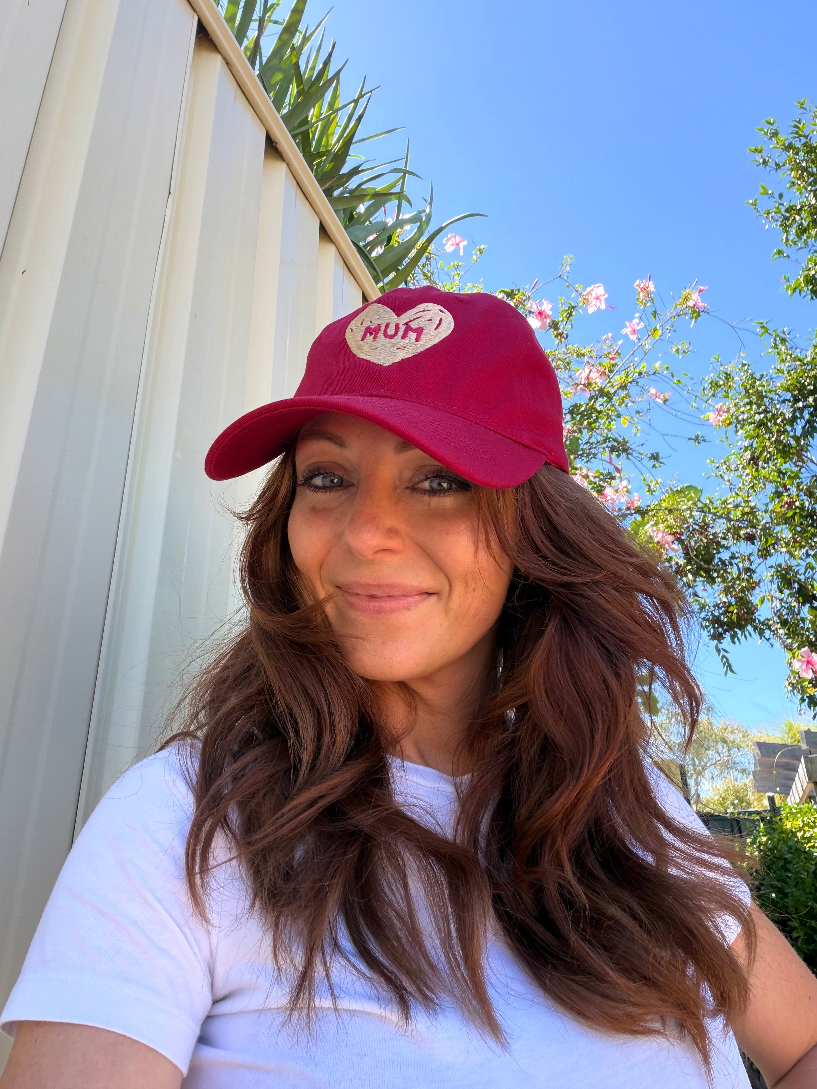 Mum Hat | Embroidered | Maroon - Compass & Cradle