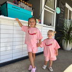 Mi Chilito Kids Shirt & Shorts Set Pink | Matching family outfits Australia - Compass & Cradle