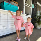 Mi Chilito Kids Shirt & Shorts Set Pink | Matching family outfits Australia - Compass & Cradle