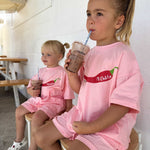 Mi Chilito Kids Shirt & Shorts Set Pink | Matching family outfits Australia - Compass & Cradle