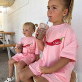 Mi Chilito Kids Shirt & Shorts Set Pink | Matching family outfits Australia - Compass & Cradle