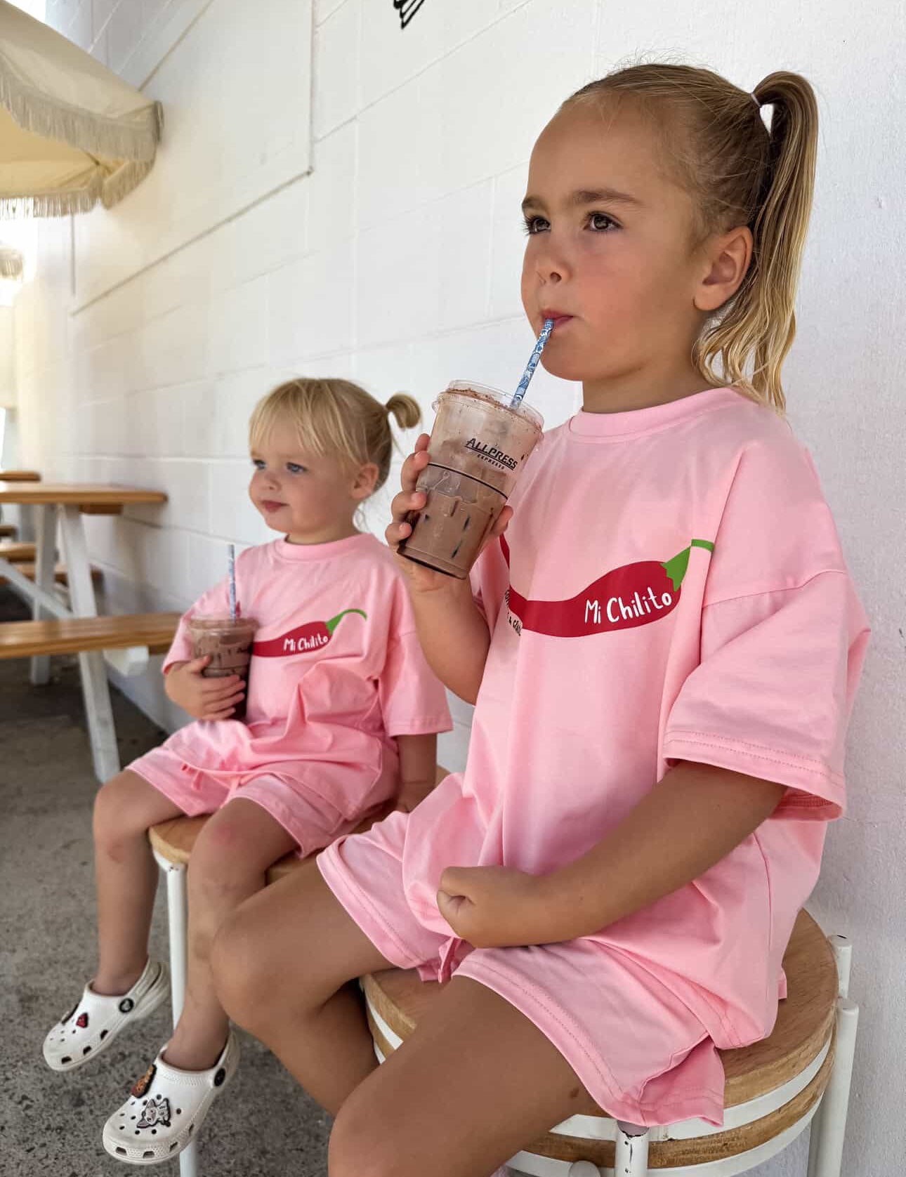 Mi Chilito Kids Shirt & Shorts Set Pink | Matching family outfits Australia - Compass & Cradle