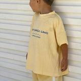 Sandy Snack Gang Kids Terry Towelling Set | Butter Yellow | Premium Kids Wear Australia - Compass & Cradle
