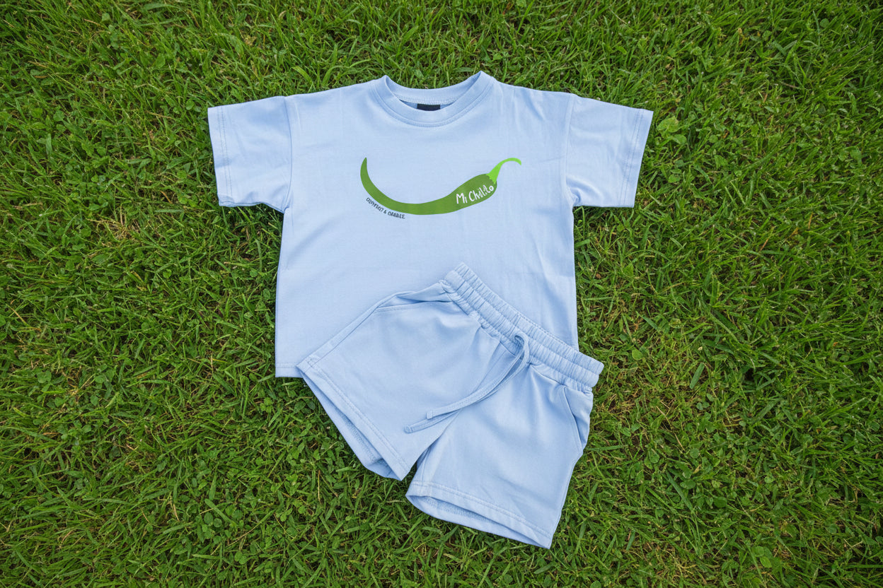Mi Chilito Kids Shirt & Shorts Set | Blue | Matching family outfits Australia - Compass & Cradle