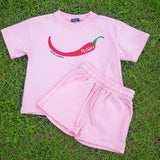 Mi Chilito Kids Shirt & Shorts Set Pink | Matching family outfits Australia - Compass & Cradle
