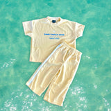Sandy Snack Gang Kids Terry Towelling Set | Butter Yellow | Premium Kids Wear Australia - Compass & Cradle