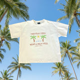 Tantrum Free Near a Palm Tree Kids summer T-shirt Beige - Compass & Cradle