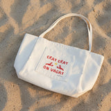 Cray Cray on Vacay | Oversized Lobster/Crayfish Beach Bag Beige - Compass & Cradle