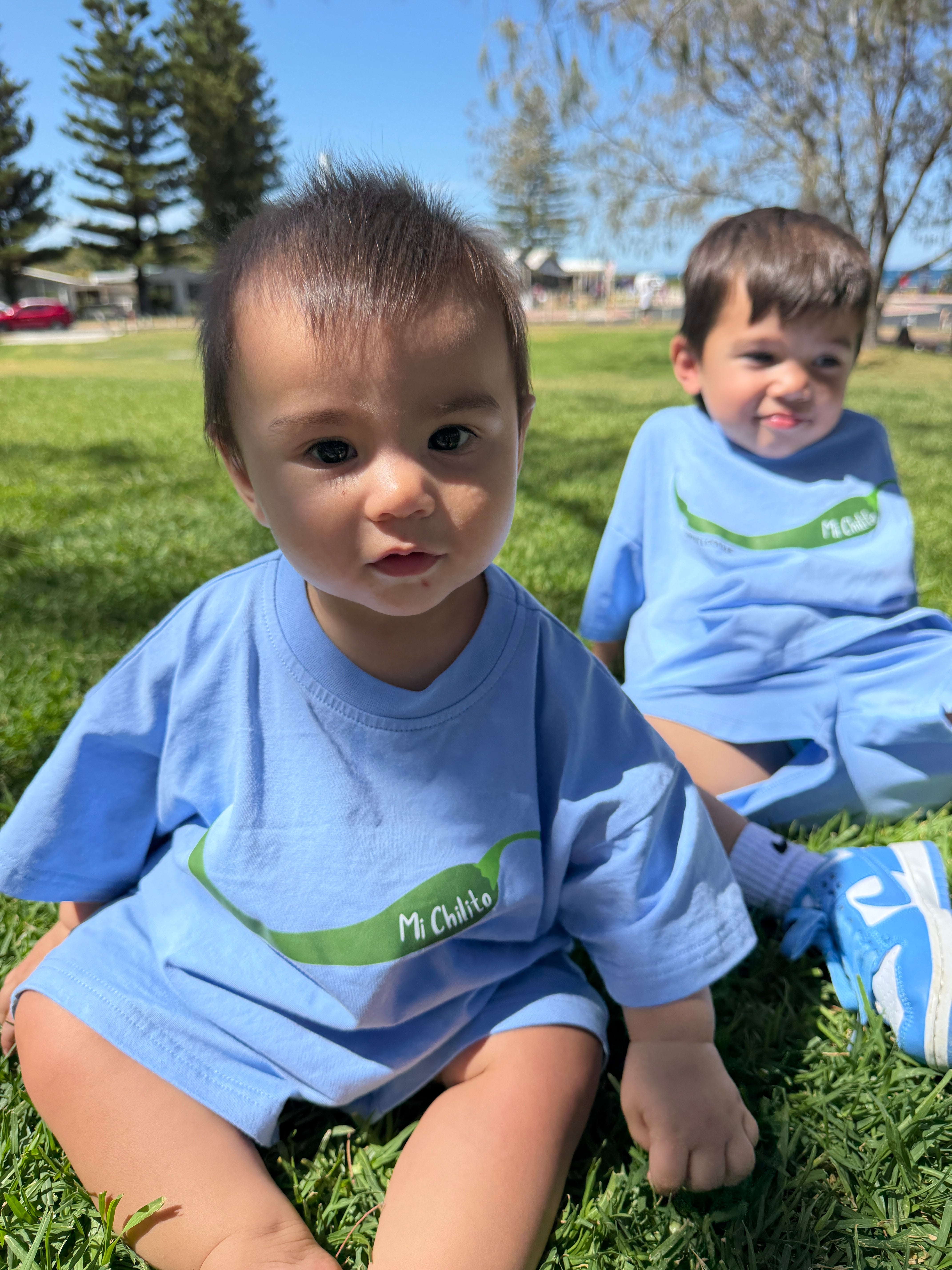 Mi Chilito Kids Shirt & Shorts Set | Blue | Matching family outfits Australia - Compass & Cradle