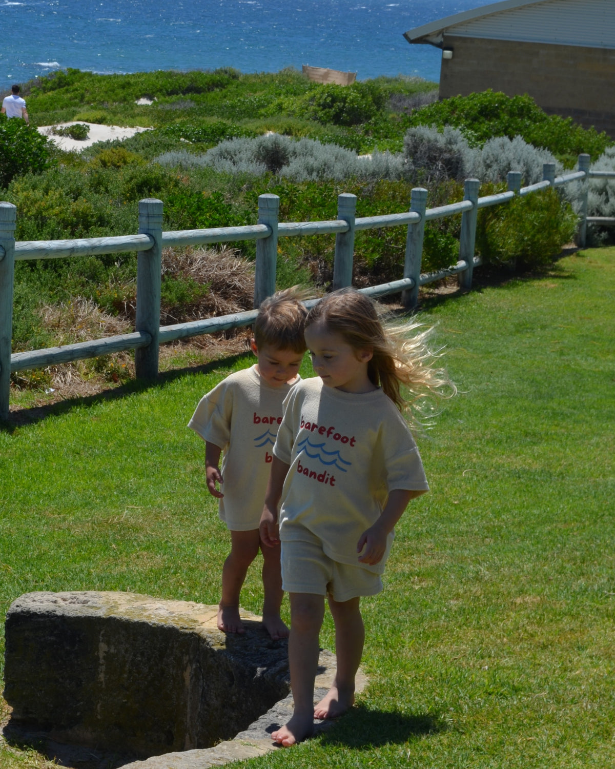 Barefoot Bandit Terry Towelling Kids Shirt & Shorts Set – Premium Kids Beach Wear