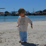 Comfortable stretch-cotton children’s shirt with ‘Tantrum Free Near a Palm Tree’ print